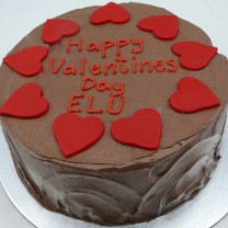 Chocolate Buttercream Icing with Love Hearts (D,V)